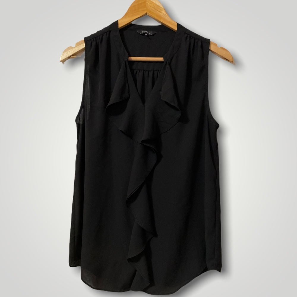RW&CO. Dressy Business Casual Black Sleeveless Top